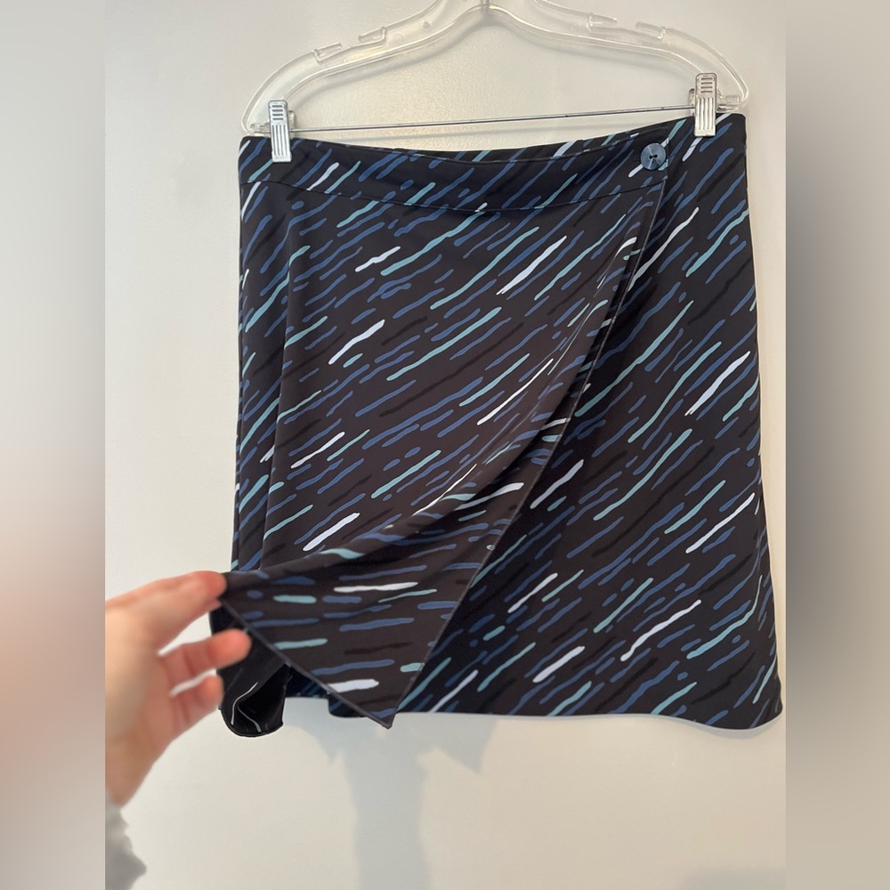 Kenneth Cole Geometric Mock Wrap Skirt - Size Large β¨π€ - Picture 4 of 8